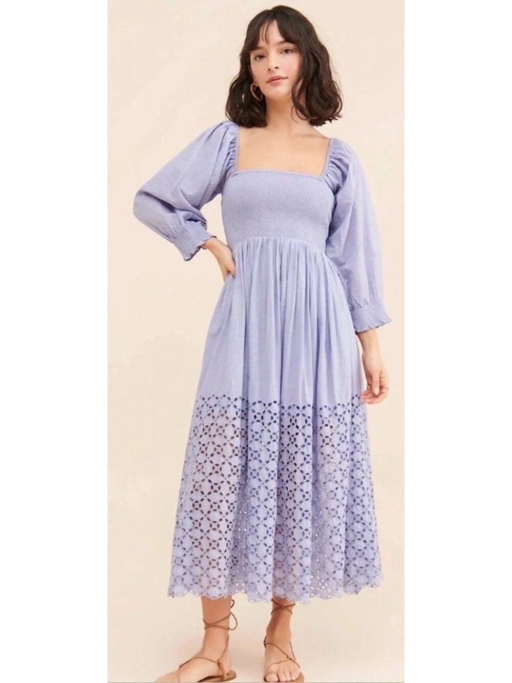 NWT Free People We The Free Perfect Storm Midi Dress in Blue Heron Size XS